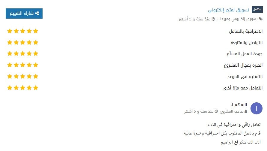 Original Mostaql screenshot from السهم ا.
